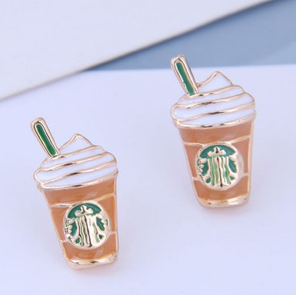 NWT Starbucks Frappuccino Ear Studs